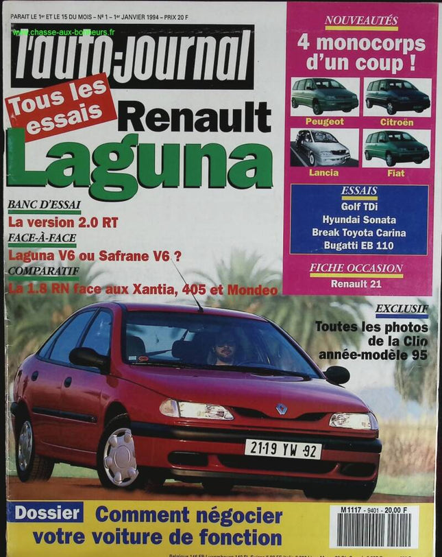 Renault Laguna - L'auto journal - n° 1 - 1994 - revue magazine - voiture