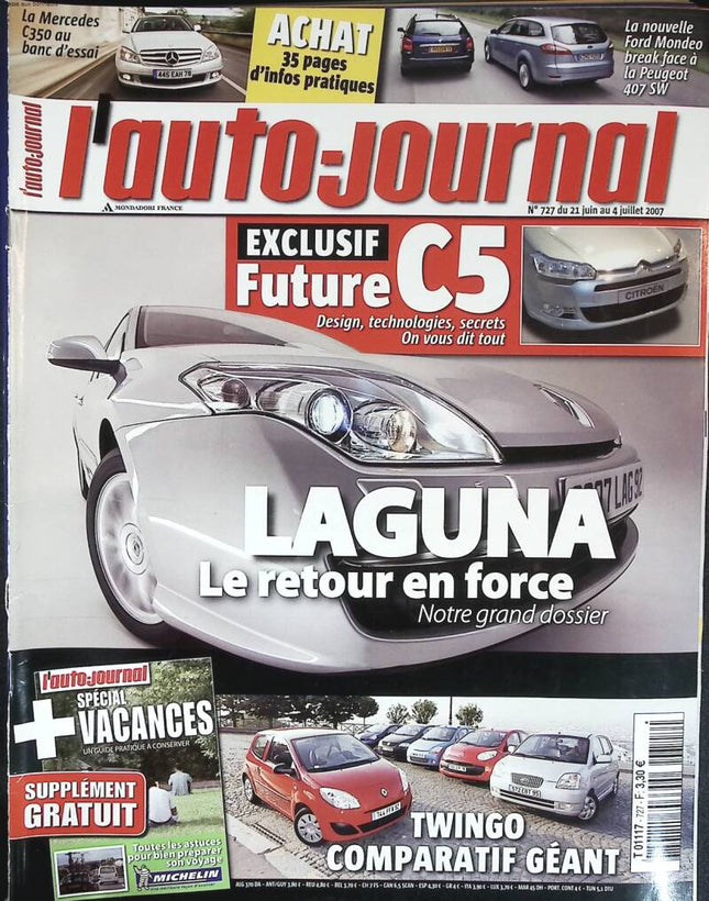 Laguna returns in force - L'auto journal - n° 727 - 2007 - magazine review - car