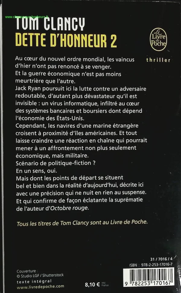 Dette d'honneur, tome 2 - Tom Clancy - livre