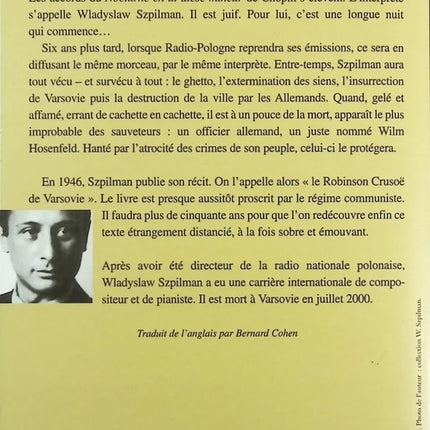 Der Pianist – Das außergewöhnliche Schicksal eines jüdischen Musikers im Warschauer Ghetto 1939–1945 – Wladylaw Szpilman – Buch