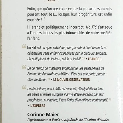 No Kid - Quarante raisons de ne pas avoir d'enfant - Corinne Maier - livre