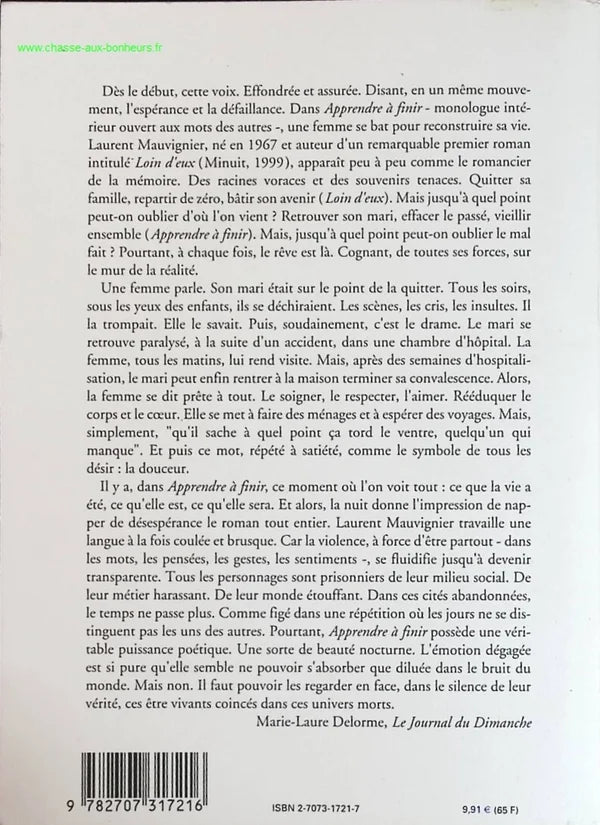 Learning to Finish - Laurent Mauvignier - book