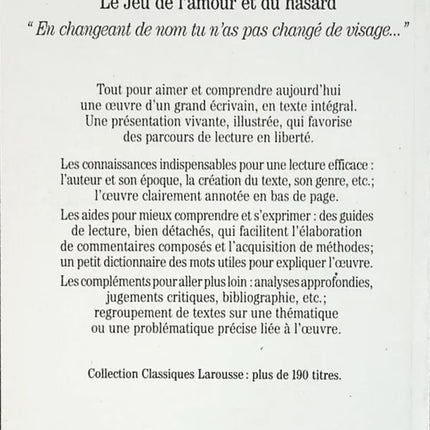 Le Jeu de l'amour et du hasard - Pierre de Marivaux - livre