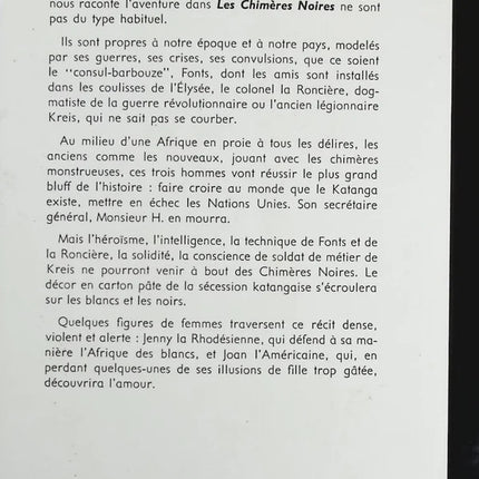 Les chimères noires - Jean Lartéguy - Livre