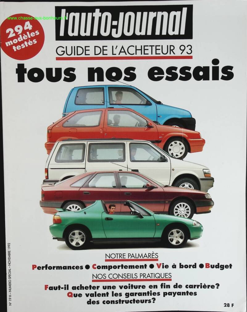 Guide de l'acheteur 1993 tous nos essais - L'auto journal - n° SP - 1993 - revue magazine - voiture