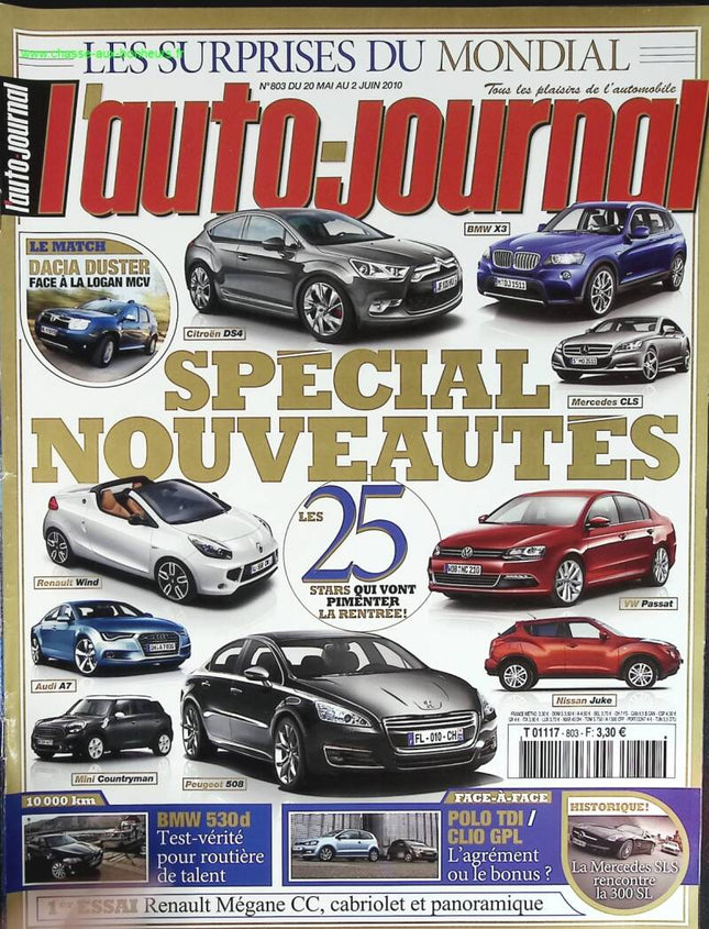 Spécial nouveautés - L'auto journal - n° 803 - 2010 - revue magazine - voiture