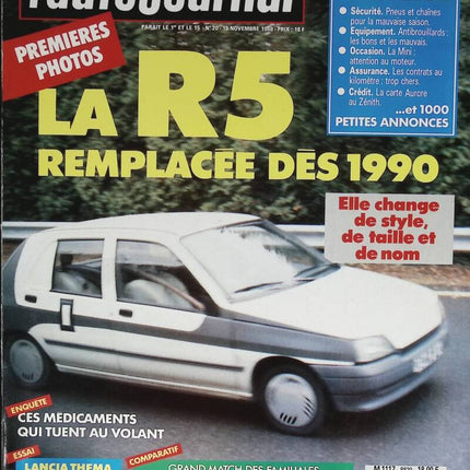 La R5 remplacée dès 1990 - L'auto journal - n° 20 - 1988 - revue magazine - voiture