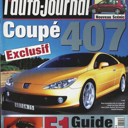 Peugeot 407 coupé - L'auto journal - n° 615 - 2003 - revue magazine - voiture