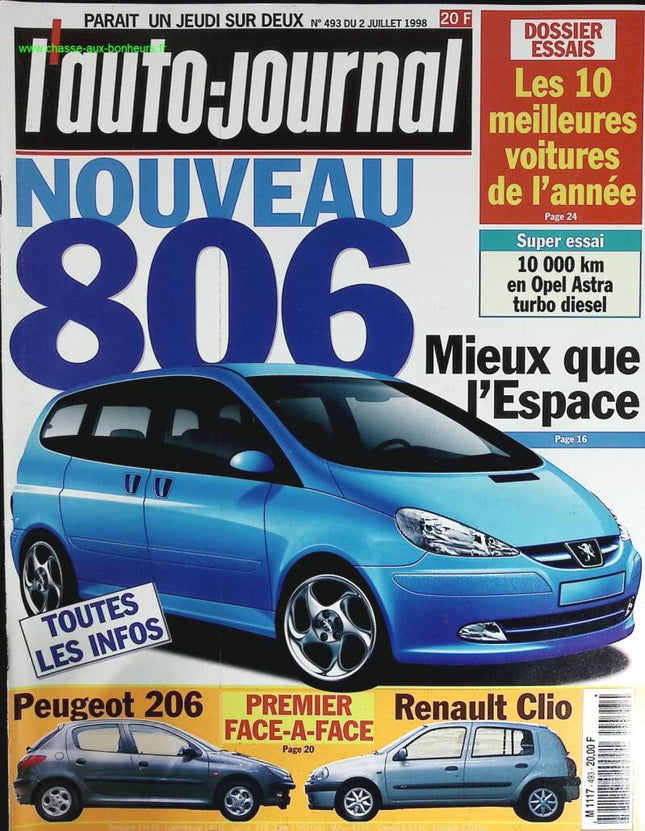 Der neue Peugeot 806 - L'auto journal - Nr. 493 - 1998 - Zeitschriftenbericht - Auto