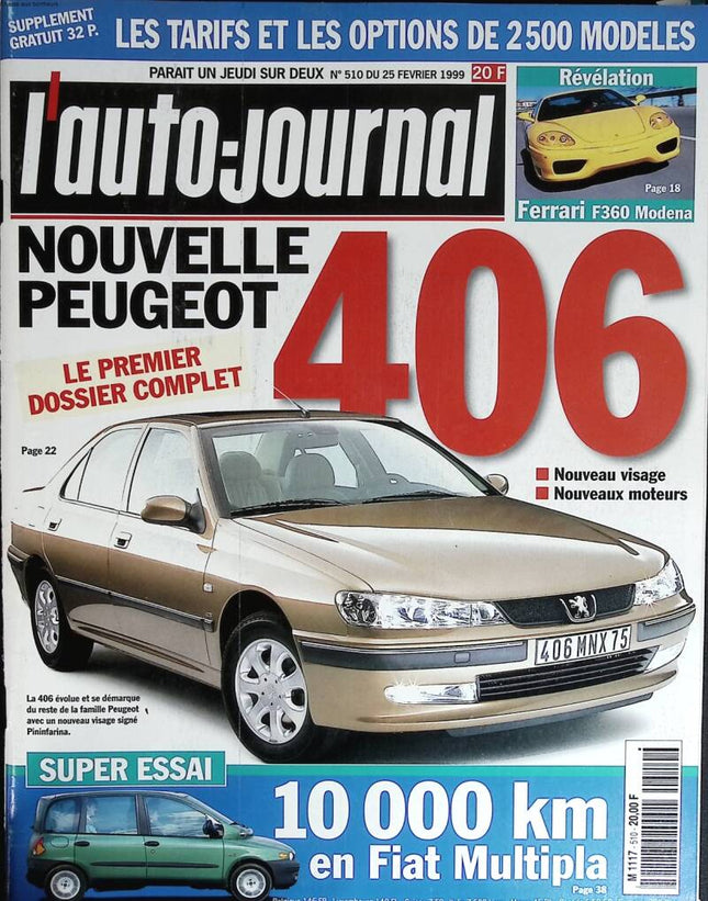 Peugeot 406 - L'auto journal - n° 510 - 1999 - magazine review - car