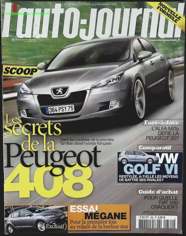 Die Geheimnisse des Peugeot 408 - L'auto journal - Nr. 762 - 2008 - Zeitschriftenrezension - Auto
