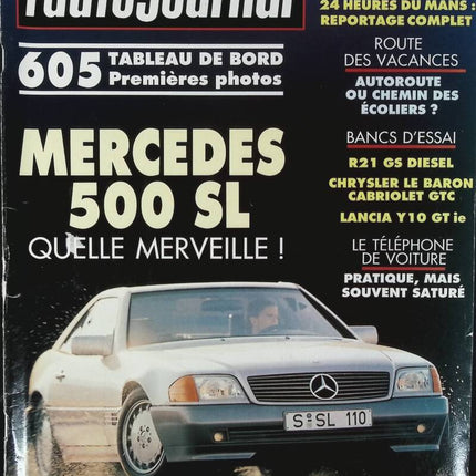 Mercedes 500 SL - L'auto journal - n° 11 - 1989 - revue magazine - voiture
