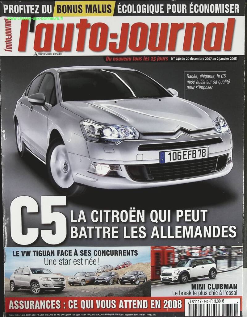 Citroën C5 - L'auto journal - n° 740 - 2008 - revue magazine - voiture