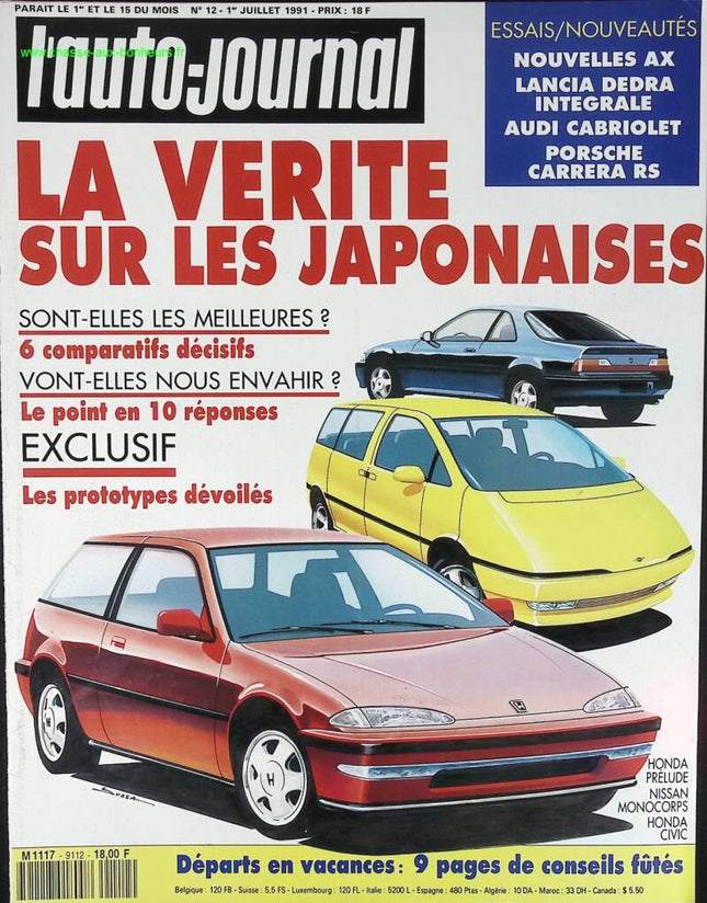 La vérité sur les japonaises - L'auto journal - n° 12 - 1991 - revue magazine - voiture