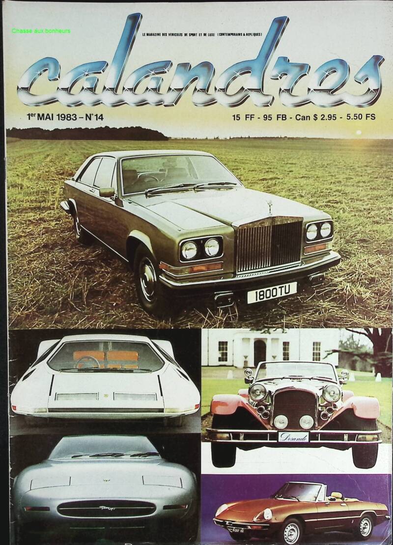 Calandres - n° 14 - 1983 - revue magazine - voiture