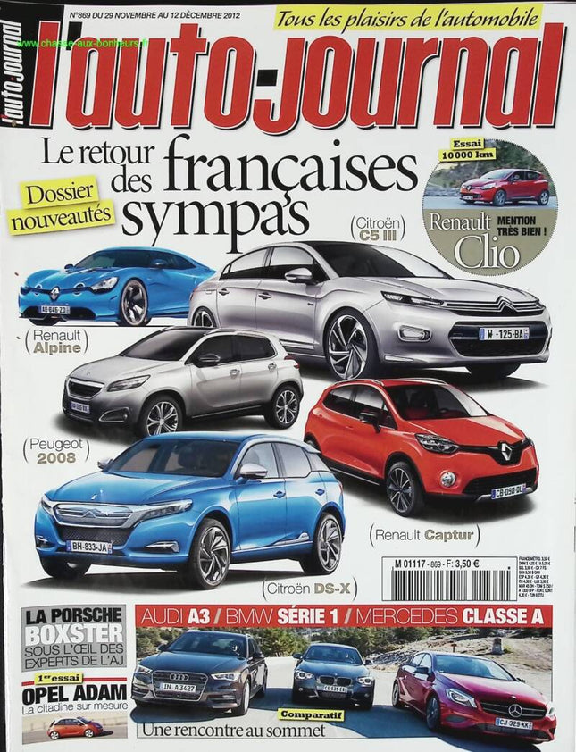 Le retour des françaises sympas - L'auto journal - n° 869 - 2012 - revue magazine - voiture