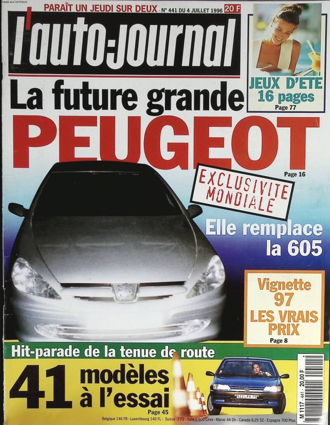 The future great Peugeot - L'auto journal - n° 441 - 1996 - magazine review - car
