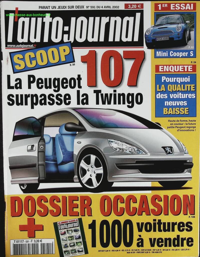 Peugeot 107 - L'auto journal - n° 591 - 2002 - Zeitschriftenbericht - Auto