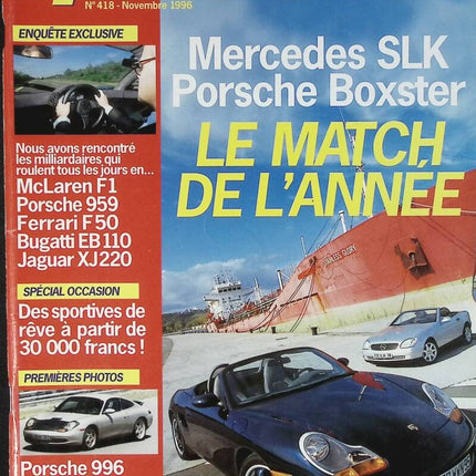 Mercedes SLK Porsche Boxter - Sport auto - n° 418 - 1996 - magazine review - car