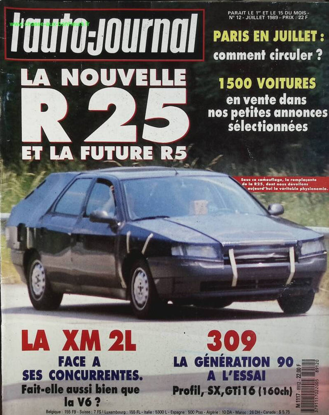 The new Renault 25 and the future R5 - L'auto journal - n° 12 - 1989 - magazine review - car