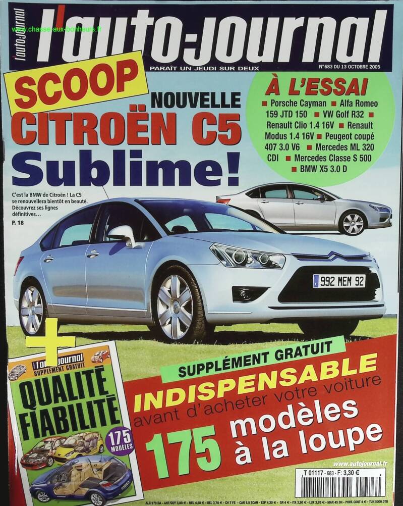 Citroën C5 - L'auto journal - n° 683 - 2005 - revue magazine - voiture