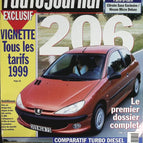 Peugeot 206 - L'auto journal - n° 492 - 1998 - revue magazine - voiture