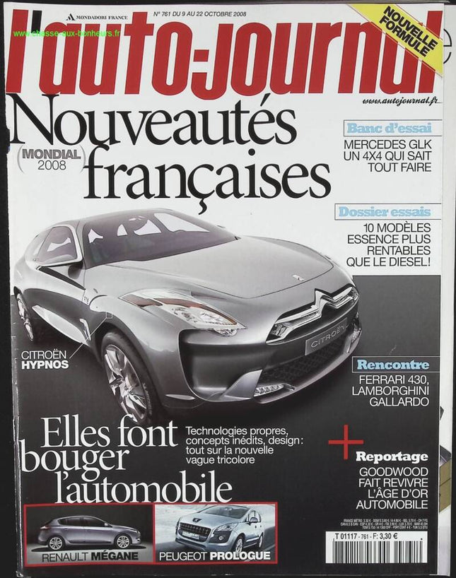 Französische Nachrichten - L'auto journal - Nr. 761 - 2008 - Zeitschriftenrezension - Auto