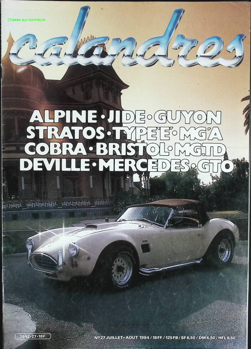 Calandres - n° 27 - 1984 - revue magazine - voiture