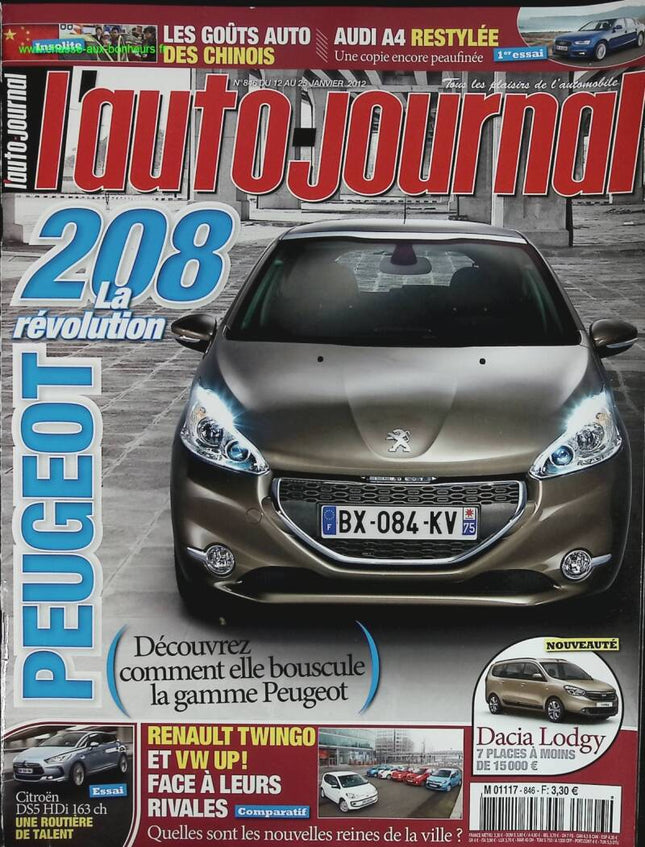 Peugeot 208 - L'auto journal - n° 846 - 2012 - magazine review - car