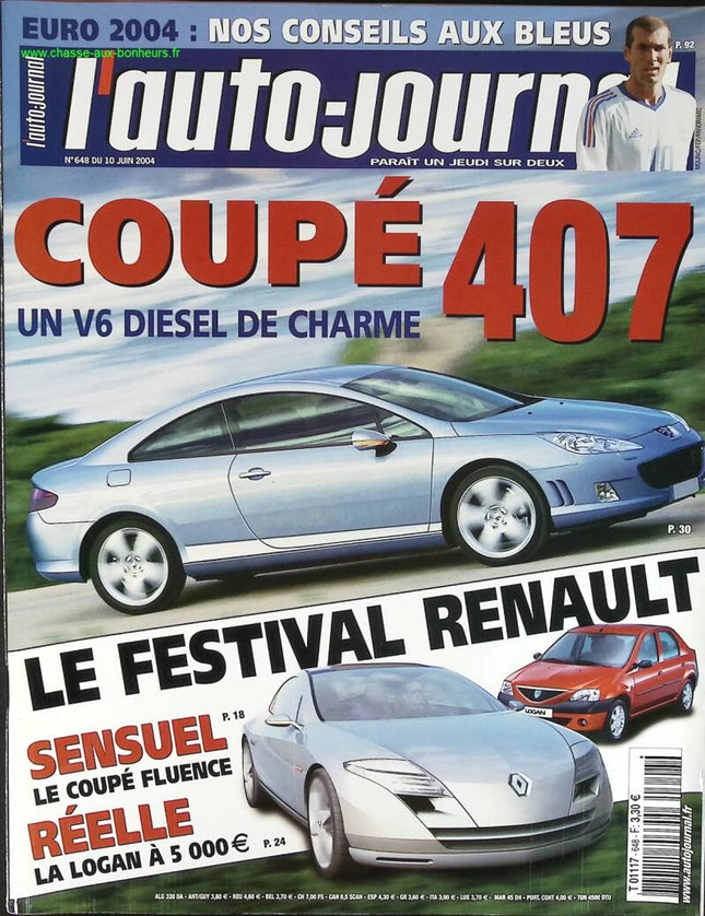 Peugeot coupé 407 - L'auto journal - n° 648 - 2004 - revue magazine - voiture