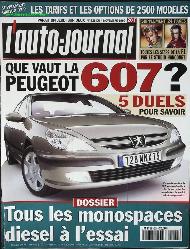 Was ist der Peugeot 607 wert? - L'auto journal - Nr. 528 - 1999 - Zeitschriftenrezension - Auto