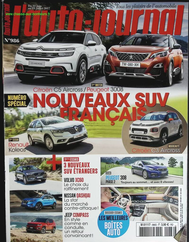 Nouveaux SUV Français - L'auto journal - n° 986 - 2017 - revue magazine - voiture
