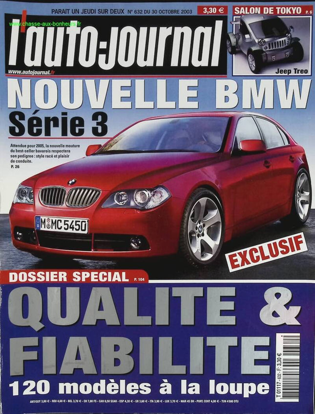 Nouvelle BMW série 3 - L'auto journal - n° 632 - 2003 - revue magazine - voiture