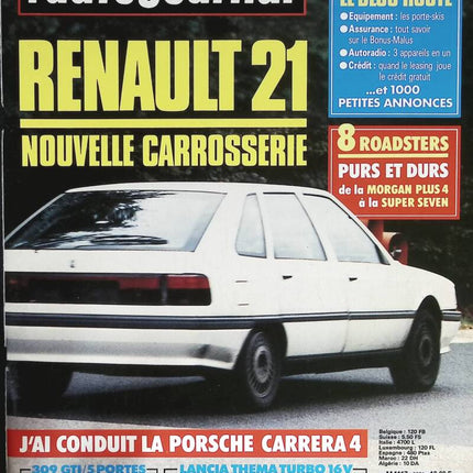 Renault 21 - L'auto journal - n° 21 - 1988 - revue magazine - voiture