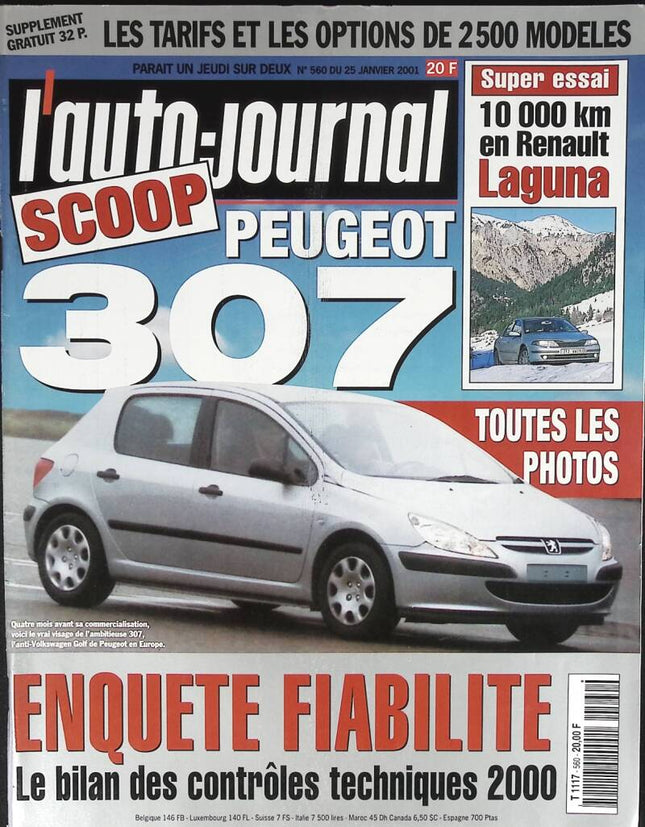 Peugeot 307 - L'auto journal - n° 560 - 2001 - magazine review - car