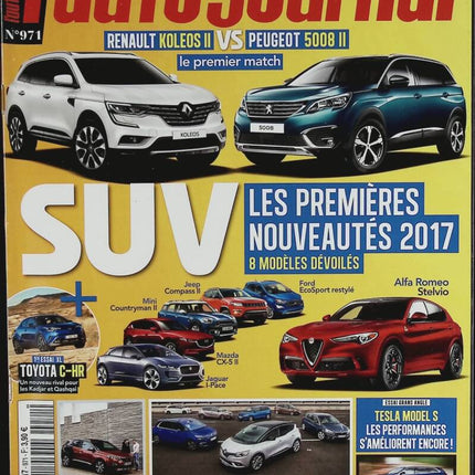 SUV Renault Koleos Peugeot 5008 - L'auto journal - n° 971 - 2016 - revue magazine - voiture