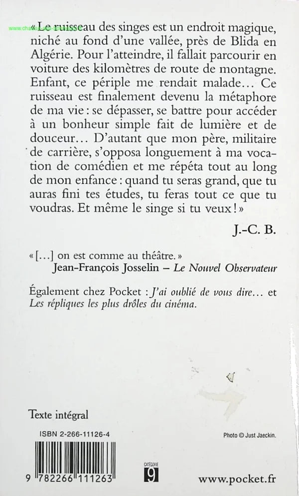 The Monkey Stream - Jean-Claude Brialy - Book