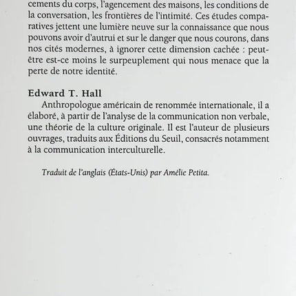 The Hidden Dimension - Edward Twitchell Hall - book