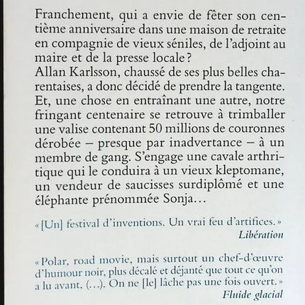 Le Vieux qui ne voulait pas fêter son anniversaire - Jonas Jonasson - livre