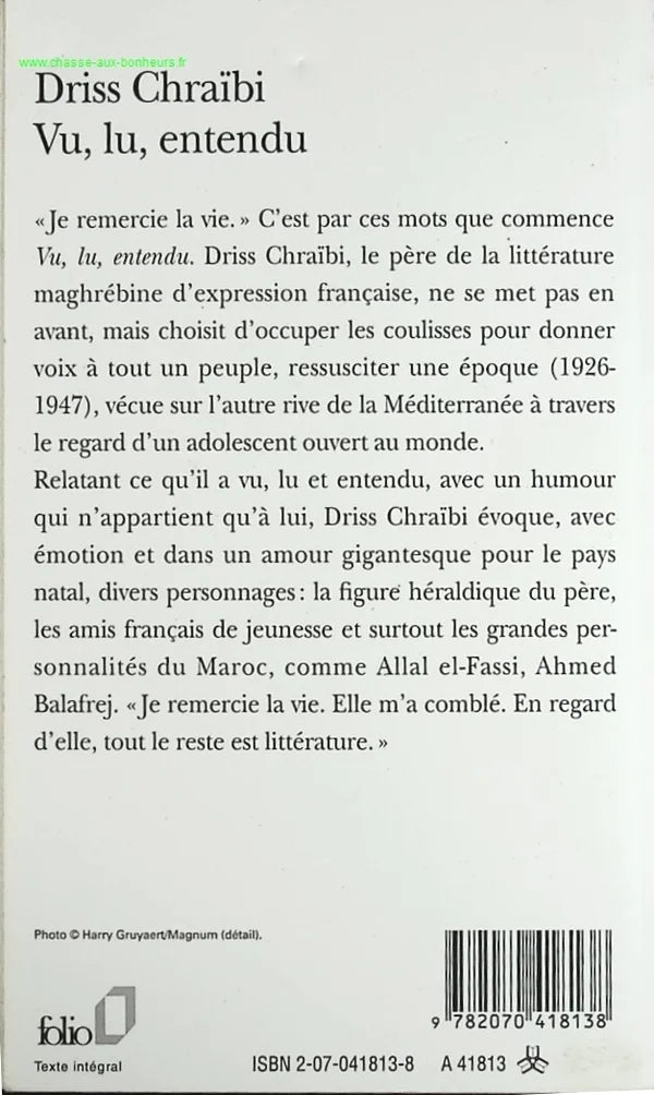 Seen, read, heard - Driss Chraïbi - book
