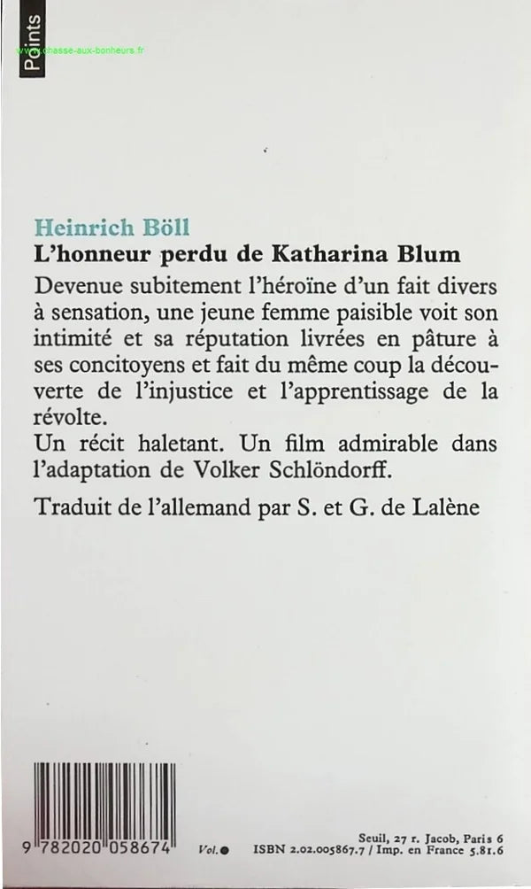 The Lost Honor of Katharina Blum - Heinrich Böll - Book