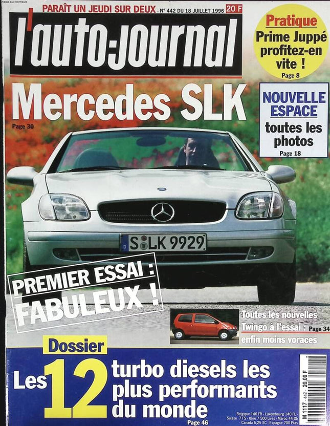 Mercedes SLK - L'auto journal - n° 442 - 1996 - magazine review - car
