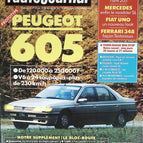 Peugeot 605 - L'auto journal - n° 22 - 1988 - revue magazine - voiture