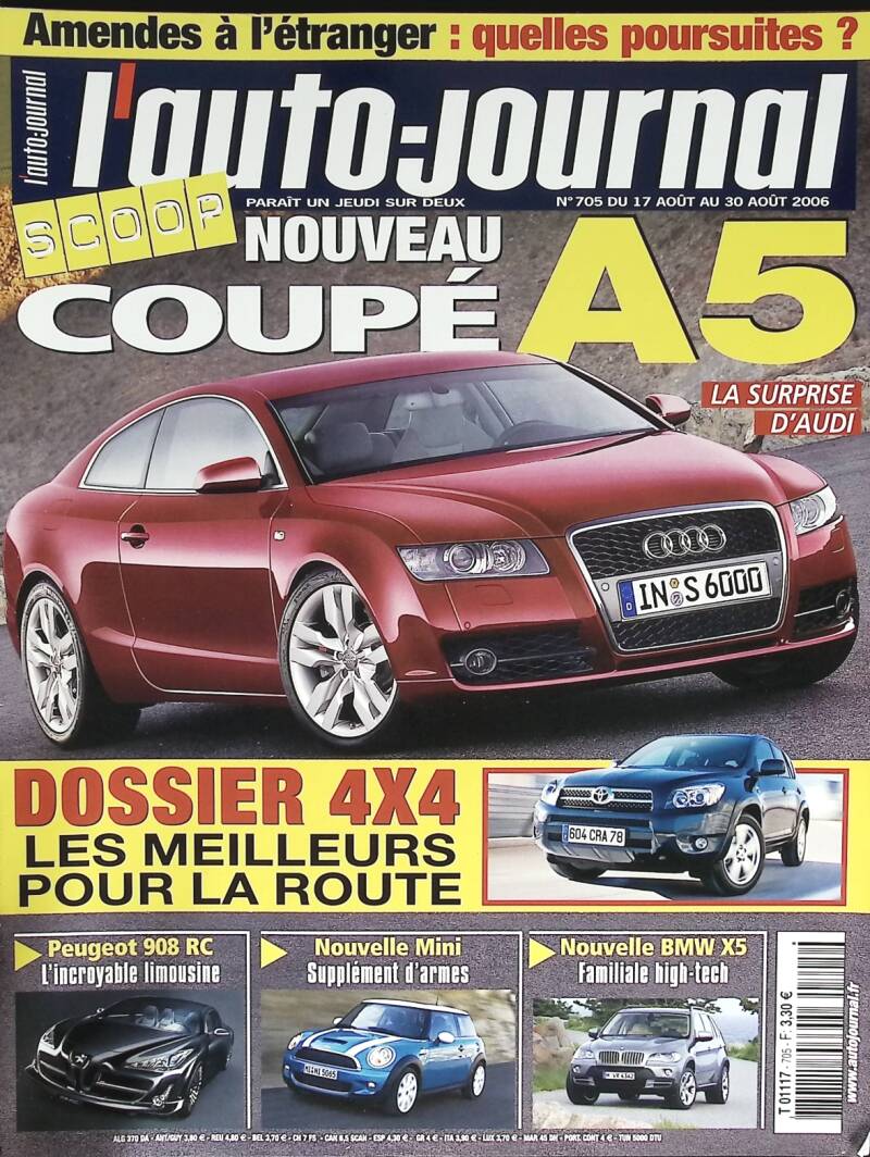 Coupé A5 - L'auto journal - n° 705 - 2006 - revue magazine - voiture