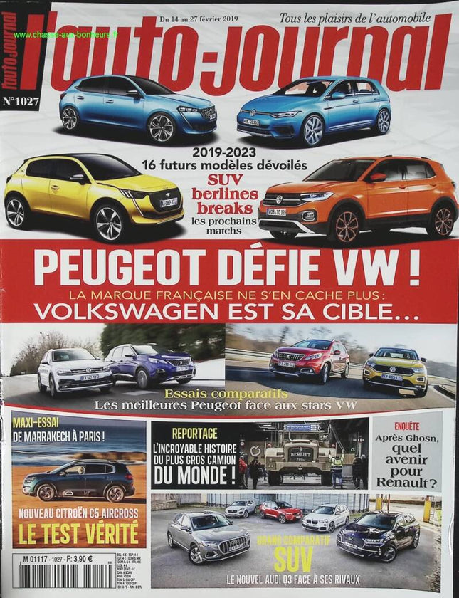 Peugeot défie Volkswagen - L'auto journal - n° 1027 - 2019 - revue magazine - voiture