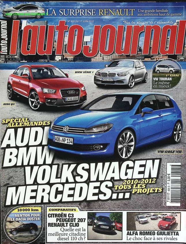 Spécial Allemande Audi BMW Volkswagen Audi - L'auto journal - n° 805 - 2010 - revue magazine - voiture