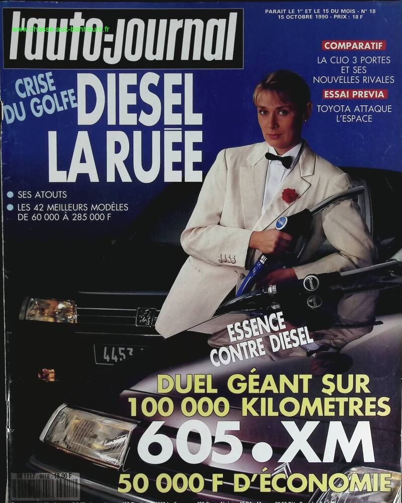 Diesel la ruée - L'auto journal - n° 18 - 1990 - revue magazine - voiture