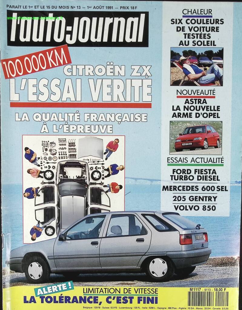 Citroën ZX - L'auto journal - n° 13 - 1991 - revue magazine - voiture