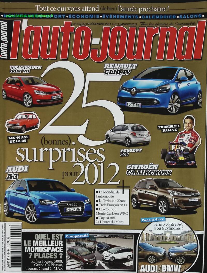 25 Überraschungen für 2012 - L'auto journal - Nr. 845 - 2011 - Zeitschriftenbericht - Auto