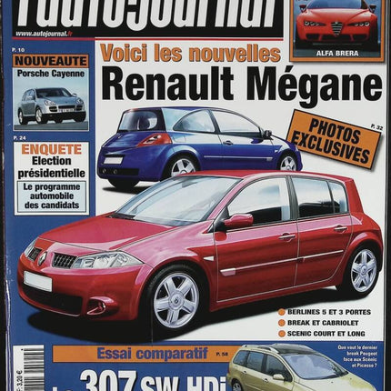 Renault Mégane - L'auto journal - n° 590 - 2002 - revue magazine - voiture